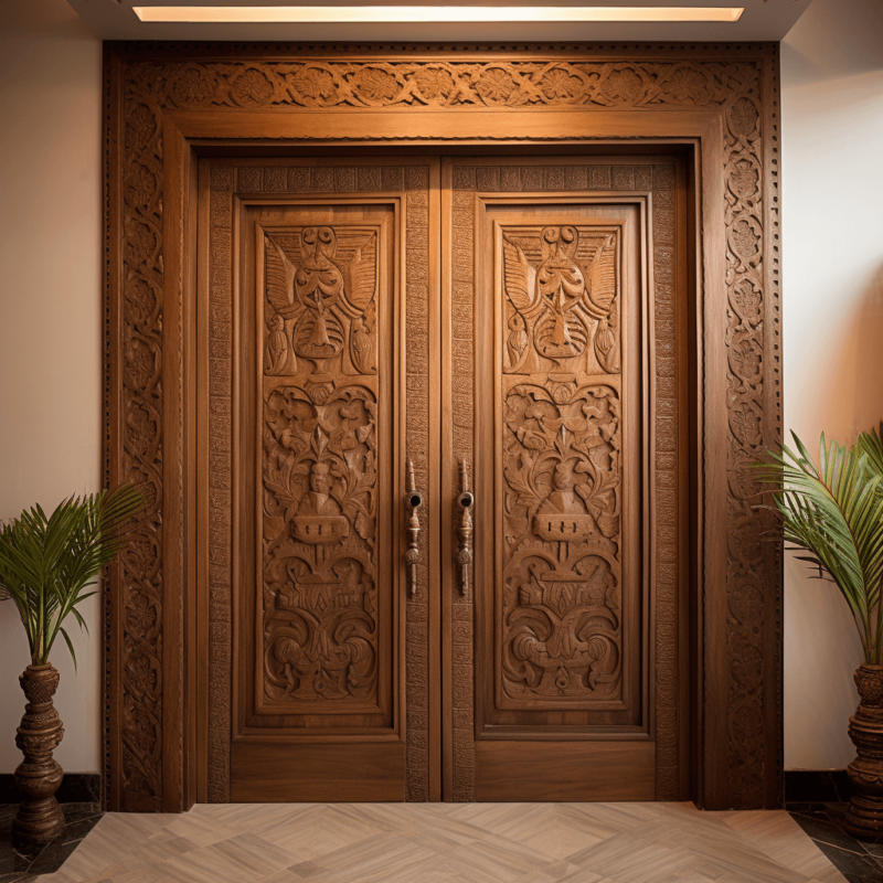 Desain Pintu Kupu Tarung Minimalis Jati