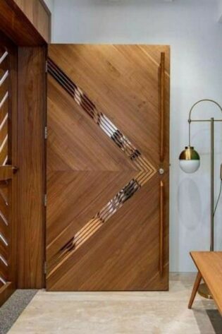 Pintu Jati Kupu Tarung Minimalis